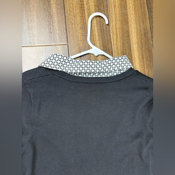 Adrianna Papell Sweater Top Layered Twofer Polka Dot Blouse Y2K - Picture 9 of 11